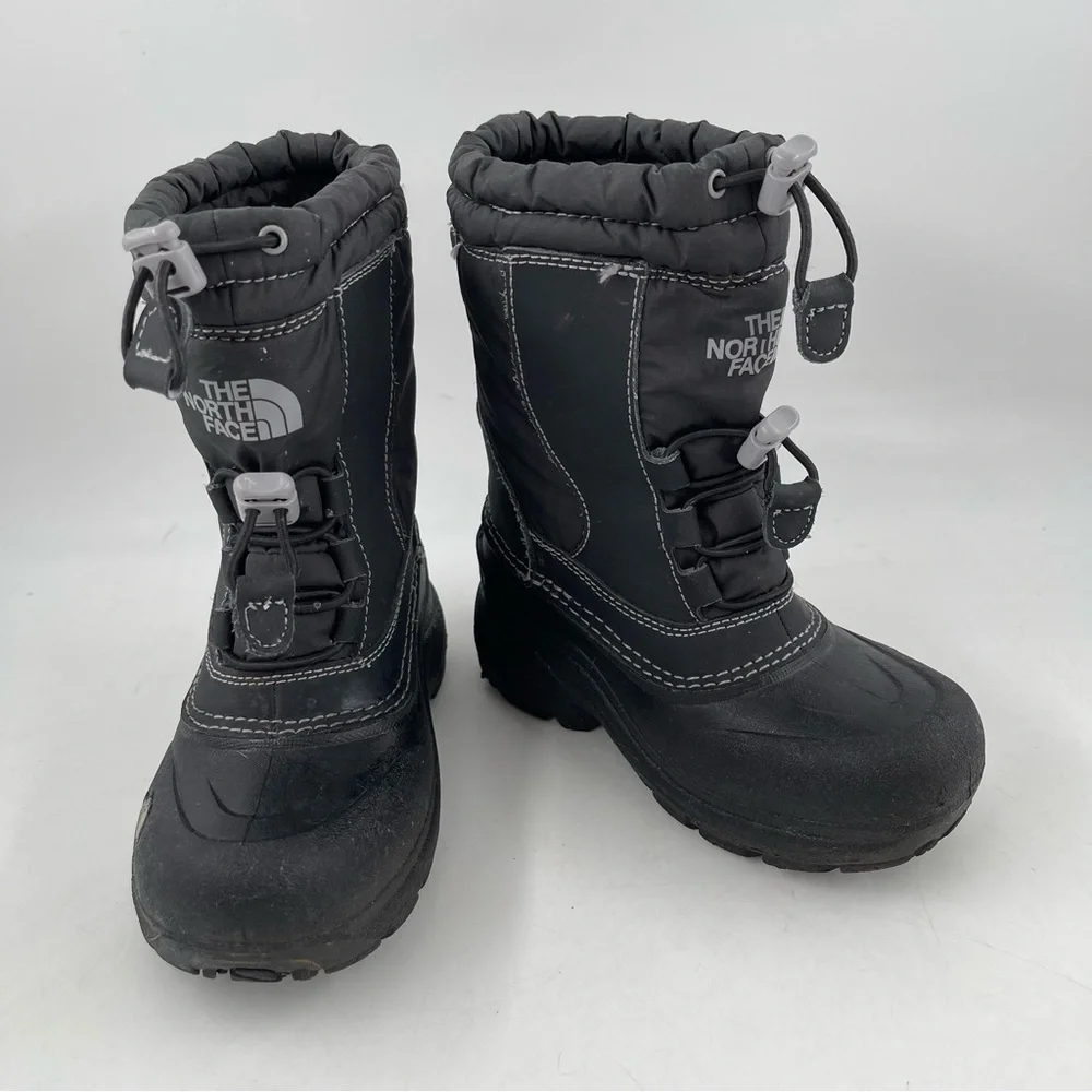 The North Face Kids - Size 11 C - Black Waterproof Insulated Winter Snow Boots